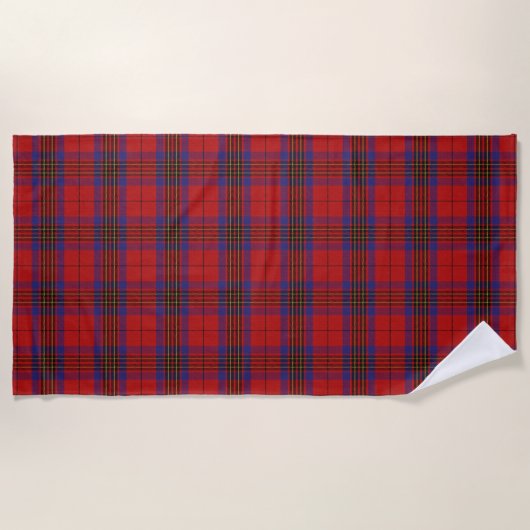 Schotse accenten Clan Leslie Red Tartan Strandlaken (Voorkant)