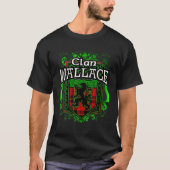 Schotse achternaam Clan Wallace Tartan Lion Crest T-shirt (Voorkant)