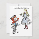 Schotse Alice in Wonderland Trouw Uitnodiging (Voorkant)