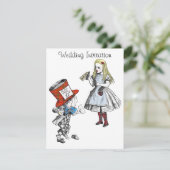 Schotse Alice in Wonderland Trouw Uitnodiging (Staand voorkant)