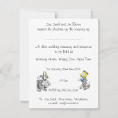 Schotse Alice in Wonderland Trouw Uitnodiging (Achterkant)