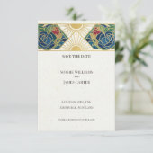 Schotse Art Deco Save the Date kaart (Staand voorkant)