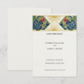 Schotse Art Deco Save the Date kaart (Voorkant / Achterkant)