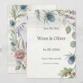 Schotse Australische Botanische Save the Date Kaar (Voorkant / Achterkant)