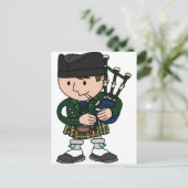 Schotse bagpiper die bagpipes speelt briefkaart (Staand voorkant)