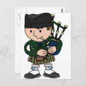 Schotse bagpiper die bagpipes speelt briefkaart (Voorkant / Achterkant)
