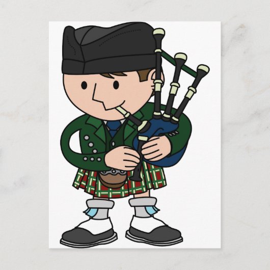 Schotse bagpiper die bagpipes speelt briefkaart (Voorkant)