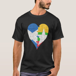 Schotse Birmaanse vlag hart T-shirt