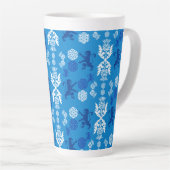 Schotse blauw en wit latte mok (Rechterhoek)