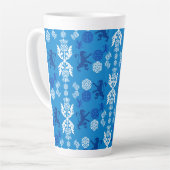Schotse blauw en wit latte mok (Linkerhoek)