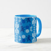 Schotse blauw en wit mok (Voorkant rechts)