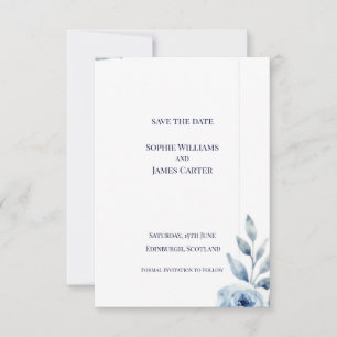 Schotse Blauwe Blad Botanische Minimale Trouwdag Save The Date