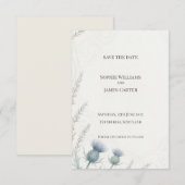 Schotse Blauwe Distel Save the Date Kaart (Voorkant / Achterkant)