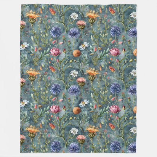 Schotse bloemen fleece deken (Voorkant)