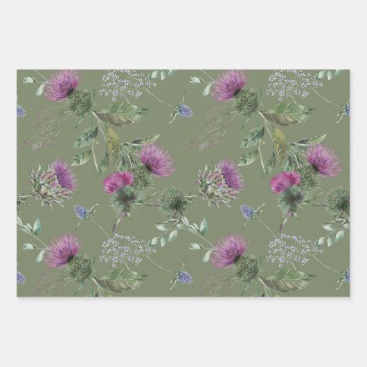 Schotse bloemen inpakpapier vel (Voorkant 2)