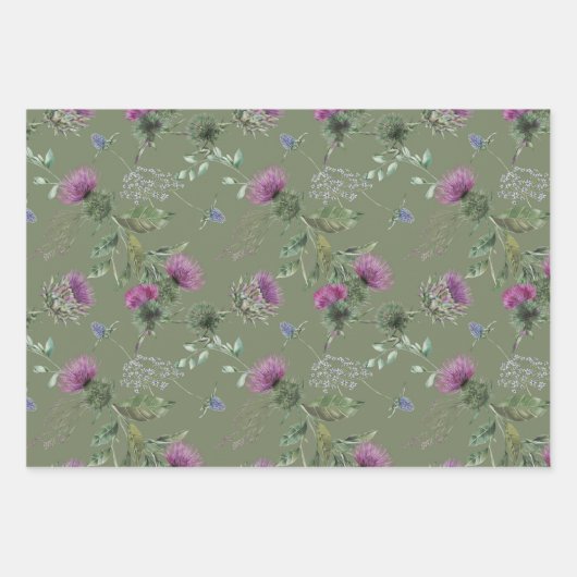 Schotse bloemen inpakpapier vel (Voorkant)