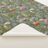 Schotse bloemen sherpa deken (3/4)
