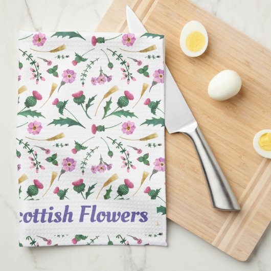 Schotse bloemen theedoek (Quarter Fold)