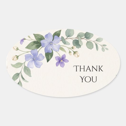 Schotse Bluebell Thistle Dank U Ovale Sticker (Voorkant)