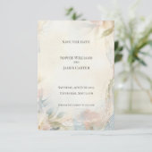 Schotse Blush Bloemen Save the Date Kaart (Staand voorkant)