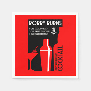 Schotse Bobby Burns Whiskey Cocktail Servet