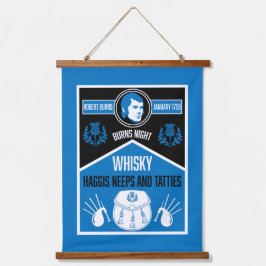 Schotse brandwonden nacht hangend wandkleed