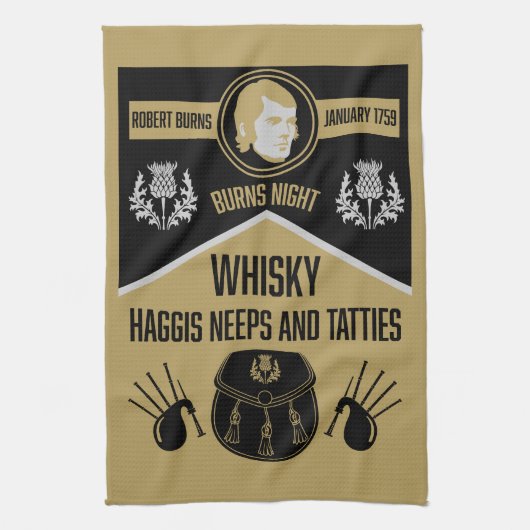 Schotse brandwonden nacht theedoek (Verticaal)