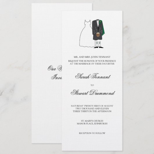 Schotse bruid en bruinbruidsport - slim kaart (Voorkant / Achterkant)