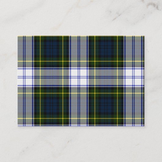 Schotse bruiloft Gorden Jurk Informatie Kaart (Achterkant)