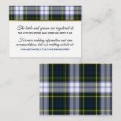 Schotse bruiloft Gorden Jurk Informatie Kaart (Voorkant / Achterkant)