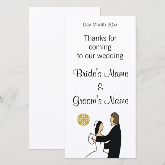 Schotse bruiloft souvenirs, geschenken, giveaways bedankkaart (Voorkant / Achterkant)