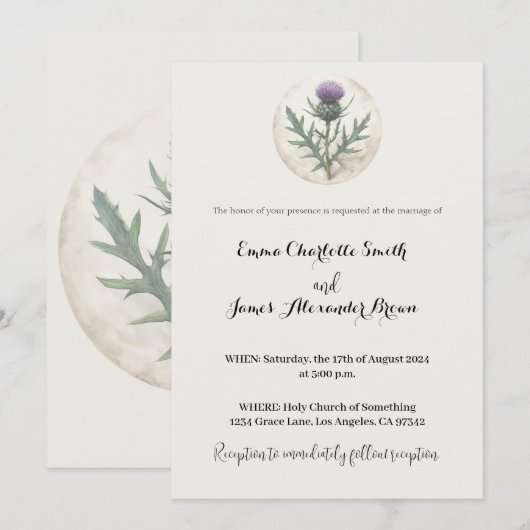 Schotse bruiloft uitnodiging, Keltische uitnodigin Kaart (Voorkant / Achterkant)