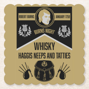 Schotse Burns Night Kartonnen Onderzetters