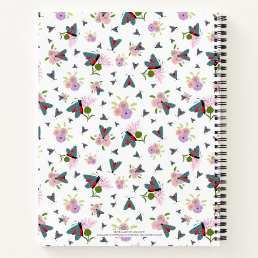 Schotse Butterfly Moth Thistle Flower Name Modern Notitieboek (Achterkant)