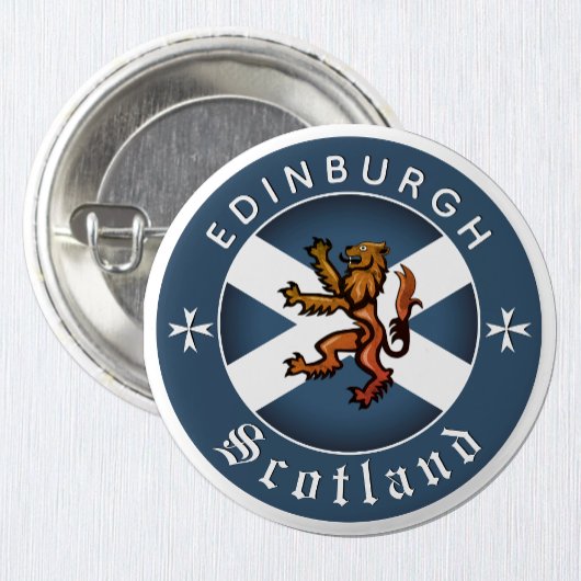 Schotse Button, Rampant, Edinburgh, Schotse vlag Ronde Button 3,2 Cm