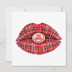 Schotse Cadeau Tartan Lippen Liefde Pop Art