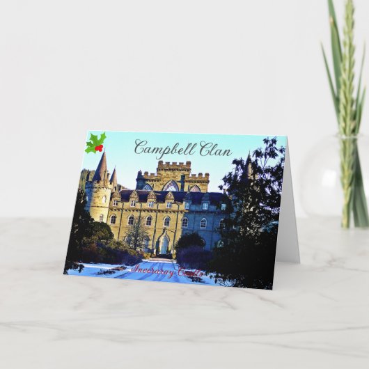 Schotse Campbell Clan's Inveraray Castle Snow Feestdagen Kaart (Voorkant)