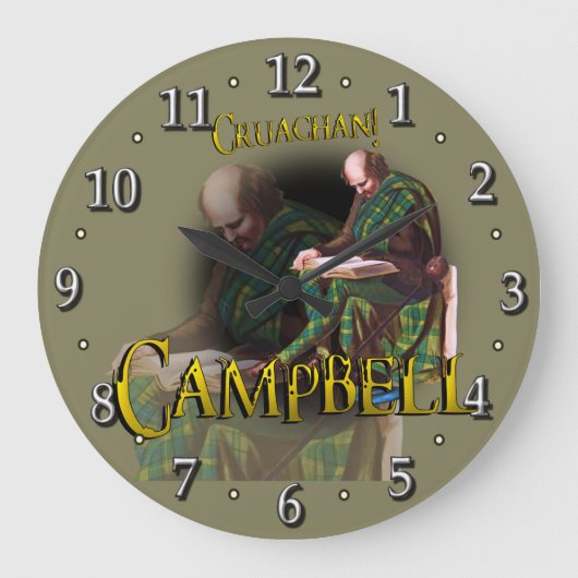 Schotse Campbell Tartan Grote Klok (Voorkant)