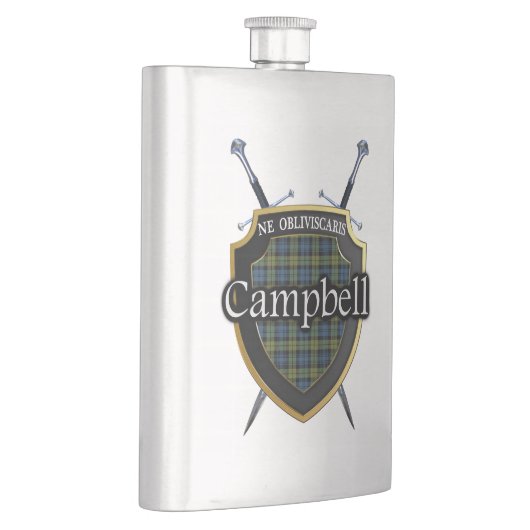 Schotse Campbell Tartan Shield and Swords Heupfles (Rechts)