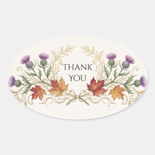 Schotse Canadese Esdoorn Distel Bedankt Sticker (Voorkant)