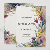 Schotse Canadese Esdoorn Distel Save the Date Kaar (Voorkant / Achterkant)