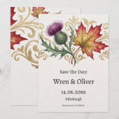 Schotse Canadese Esdoorn Distel Save the Date Kaar (Voorkant / Achterkant)