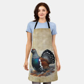 Schotse Capercaillie op Heather Pen en Ink Schort (Gedragen)