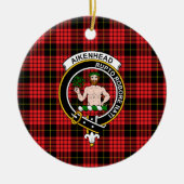 Schotse Clan Aikenhead Tartan en Wapenembleem Keramisch Ornament (Voorkant)