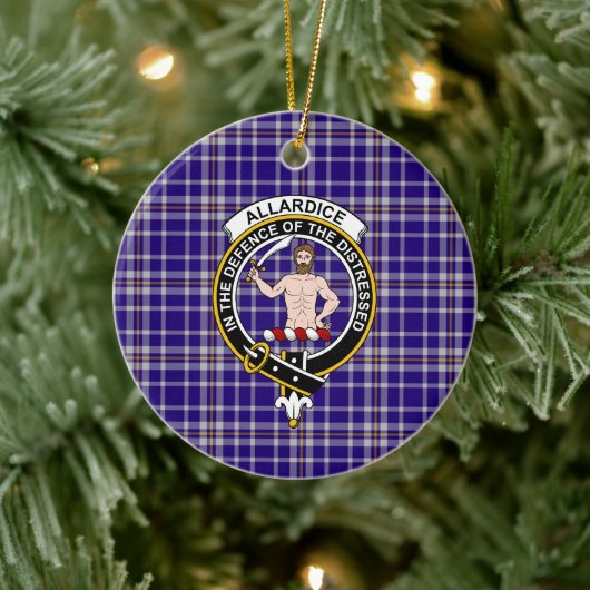 Schotse Clan Allardice Tartan en Wapenembleem Keramisch Ornament (Boom)