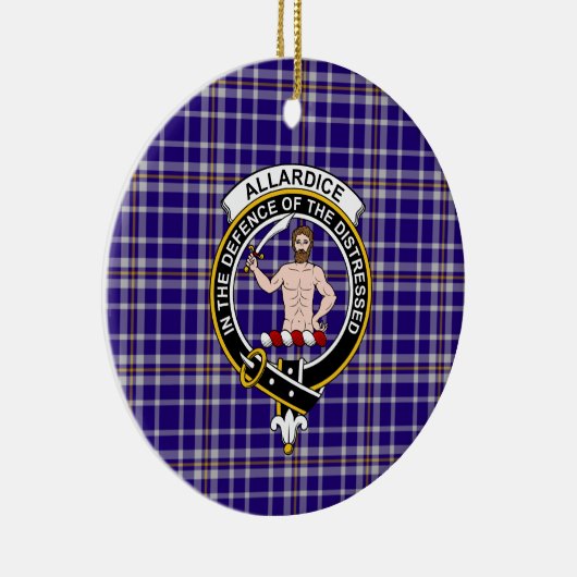 Schotse Clan Allardice Tartan en Wapenembleem Keramisch Ornament (Rechts)