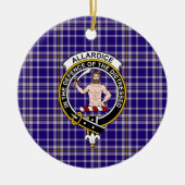 Schotse Clan Allardice Tartan en Wapenembleem Keramisch Ornament (Voorkant)