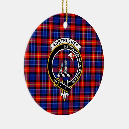 Schotse Clan Anstruther Tartan en Wapenembleem Keramisch Ornament (Rechts)