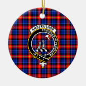 Schotse Clan Anstruther Tartan en Wapenembleem Keramisch Ornament (Voorkant)