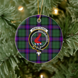 Schotse Clan Armstrong Moderne Tartan en Wapenembl Keramisch Ornament